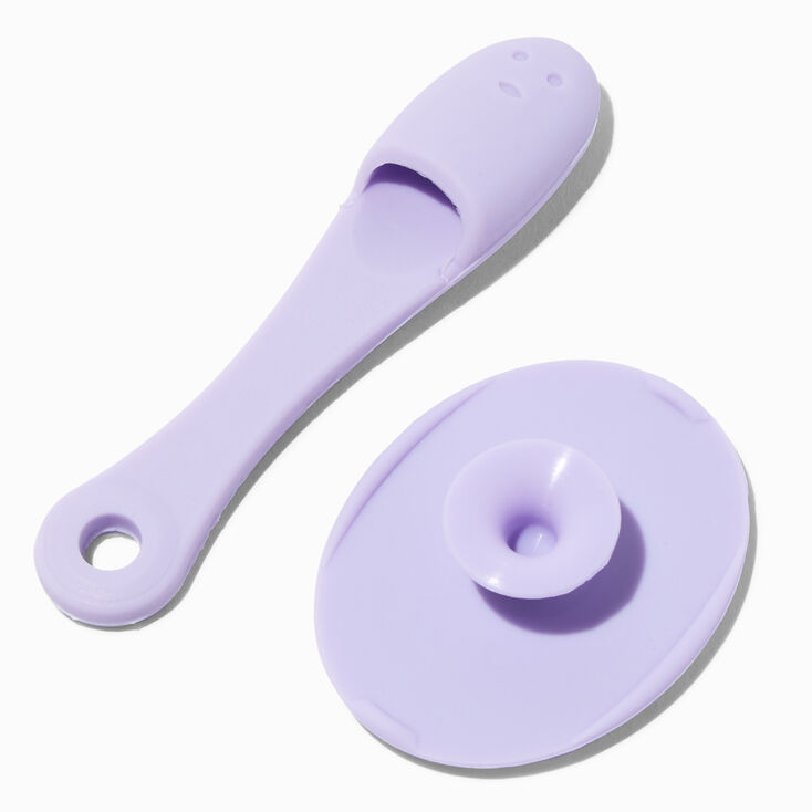 Brosse nettoyante pour le visage en silicone violette - Lot de 2,