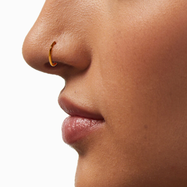 Piercings de nez divers 1,0&nbsp;mm en titane couleur dor&eacute;e - Lot de 3,