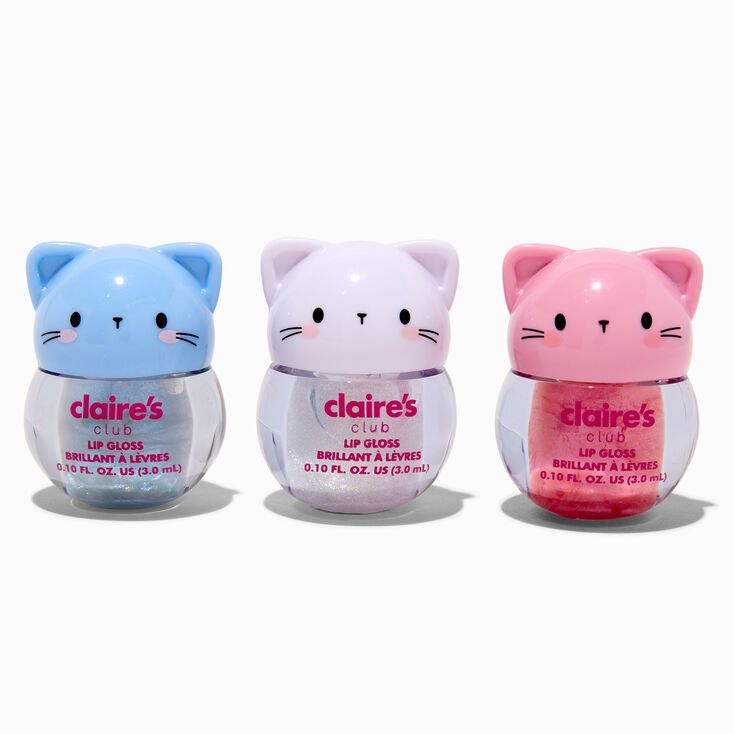 Claire&#39;s Club Cat Lip Gloss Set - 3 Pack,