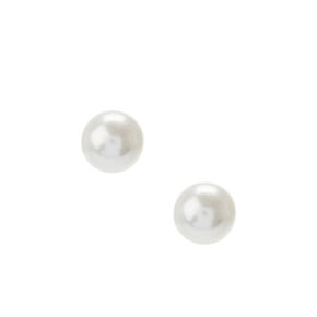 12MM Pearl Stud Earrings - Ivory,
