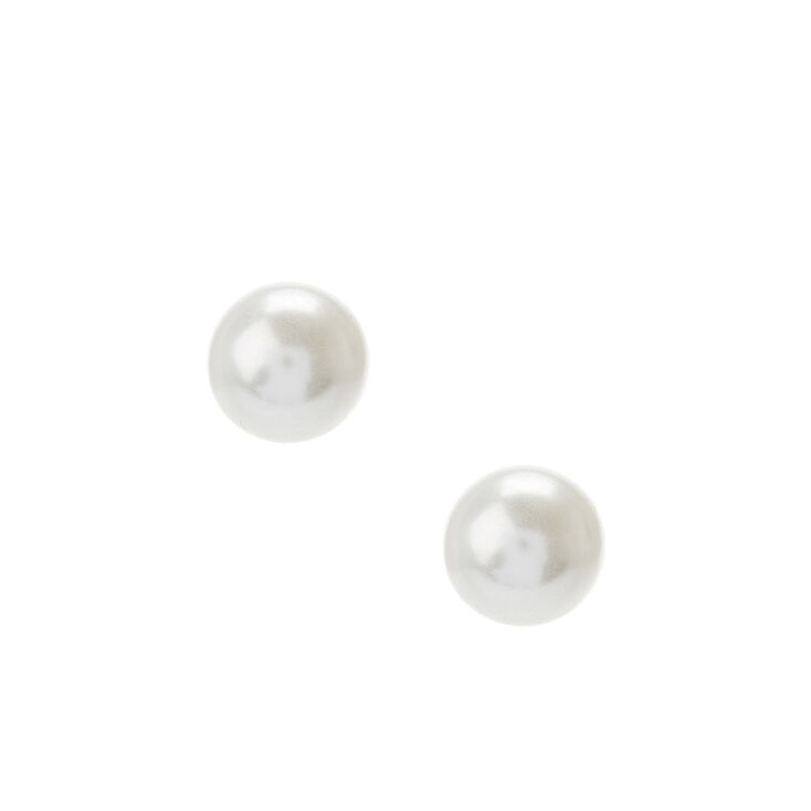 Clous d&#39;oreilles en perles d&rsquo;imitation 12&nbsp;mm - Couleur ivoire,
