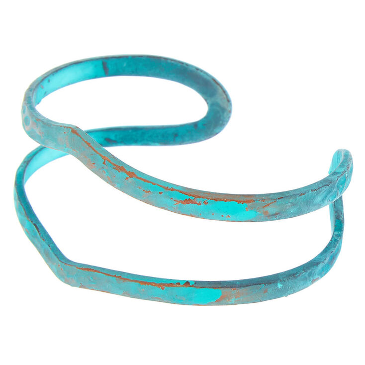 Claire's Bracelet manchette turquoise en métal peint