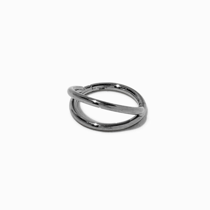 18G Silver-tone Titanium Double Row Nose Ring,