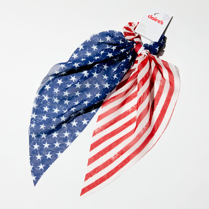 Patriotic American Flag Hair Scrunchie Scarf,