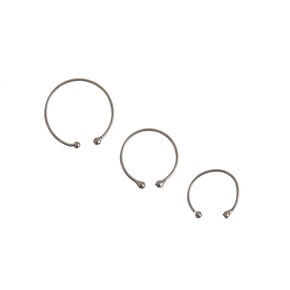 Silver-tone Graduated Faux Body Jewellery Hoops - 3 Pack,