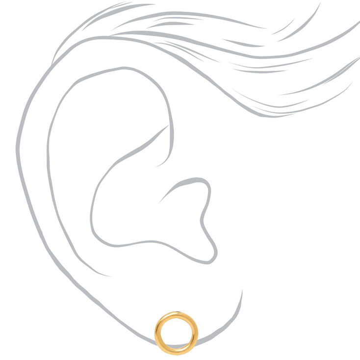 Gold Titanium Open Circle Stud Earrings,