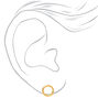 Gold Titanium Open Circle Stud Earrings,