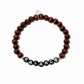 Brown &#39;&#39;Balance&#39;&#39; Beaded Stretch Bracelet,