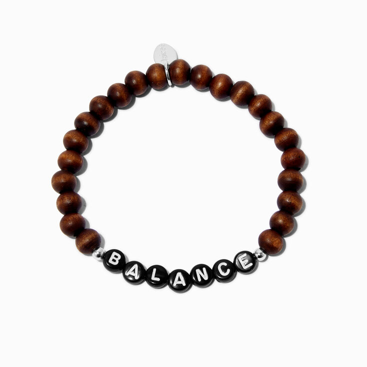 Brown &#39;&#39;Balance&#39;&#39; Beaded Stretch Bracelet,