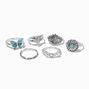 Turquoise Butterfly Cowgirl Rings - 6 Pack,