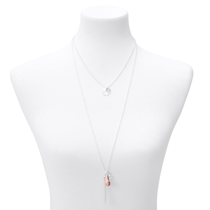 Silver-tone Seashells Long Multi-Strand Necklace,