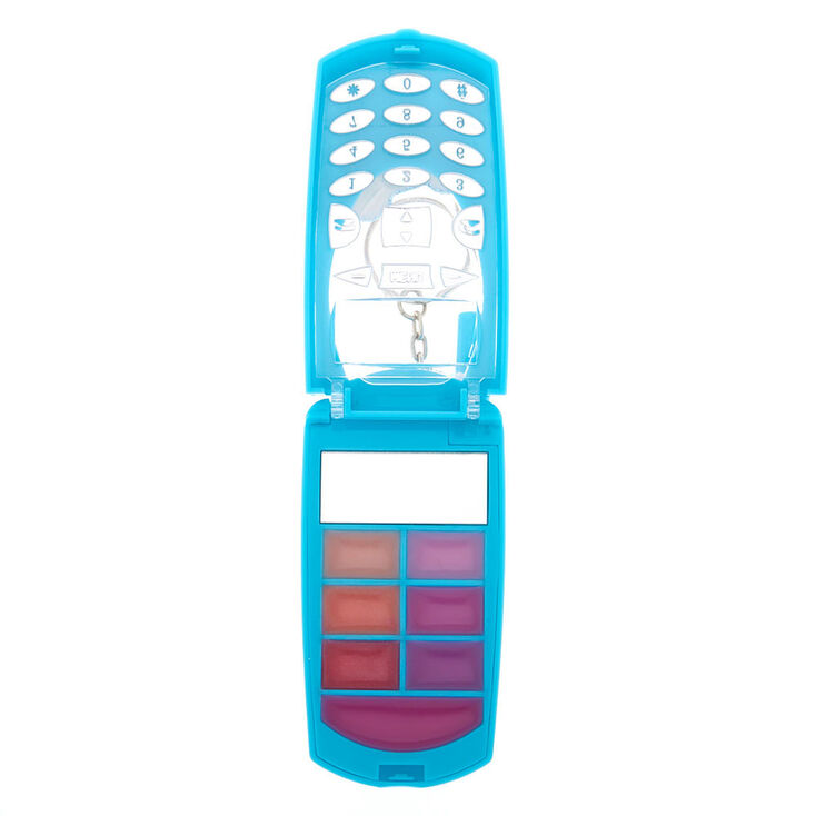 Rainbow Panda Bling Flip Phone Lip Gloss Set - Turquoise,