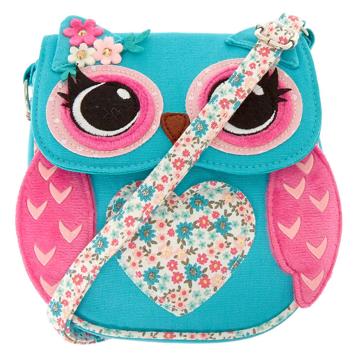 Claire's Sac à bandoulière chouette florale Claire's Club - Turquoise