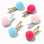 Pastel Pom Pom Snap Hair Clips - 6 Pack,