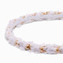 White Furry Braided Metal Headband,