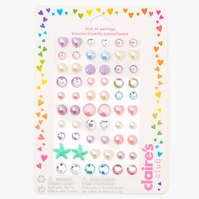 Claire&#39;s Club Mermaid Stick On Earrings - 30 Pack,
