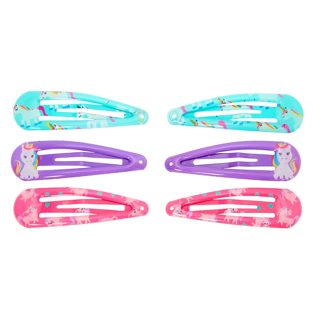 Claire's Club Unicorn Snap Hair Clips - 6 Pack,