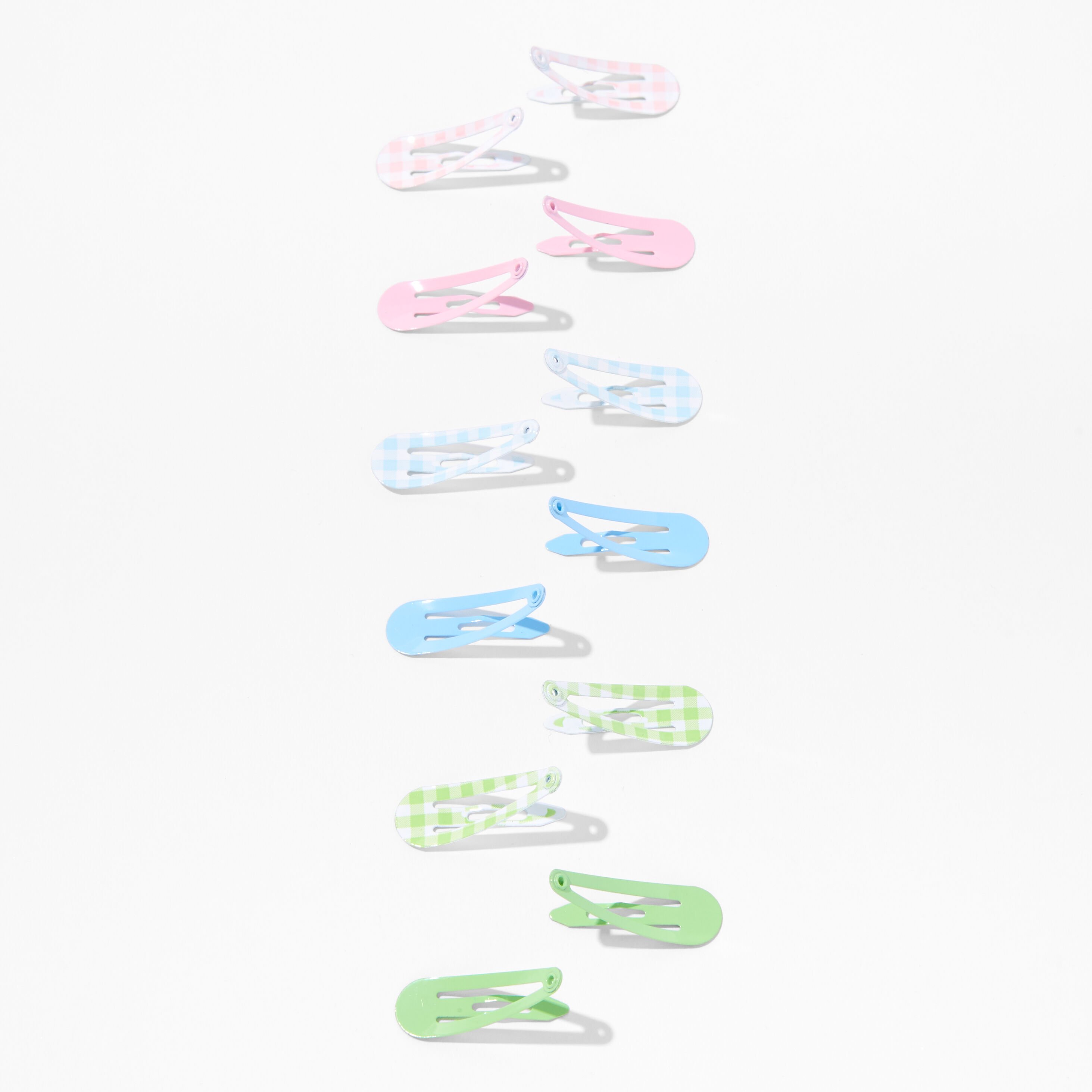 Barrettes clic clac au motif vichy pastel Claire's Club - Lot de 12,