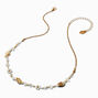 Gold-tone Shell &amp; Flower Necklace ,