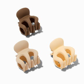 Matte Neutral Mini Hair Claws - 3 Pack,