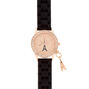 Rose Gold Paris Rubber Watch - Black,