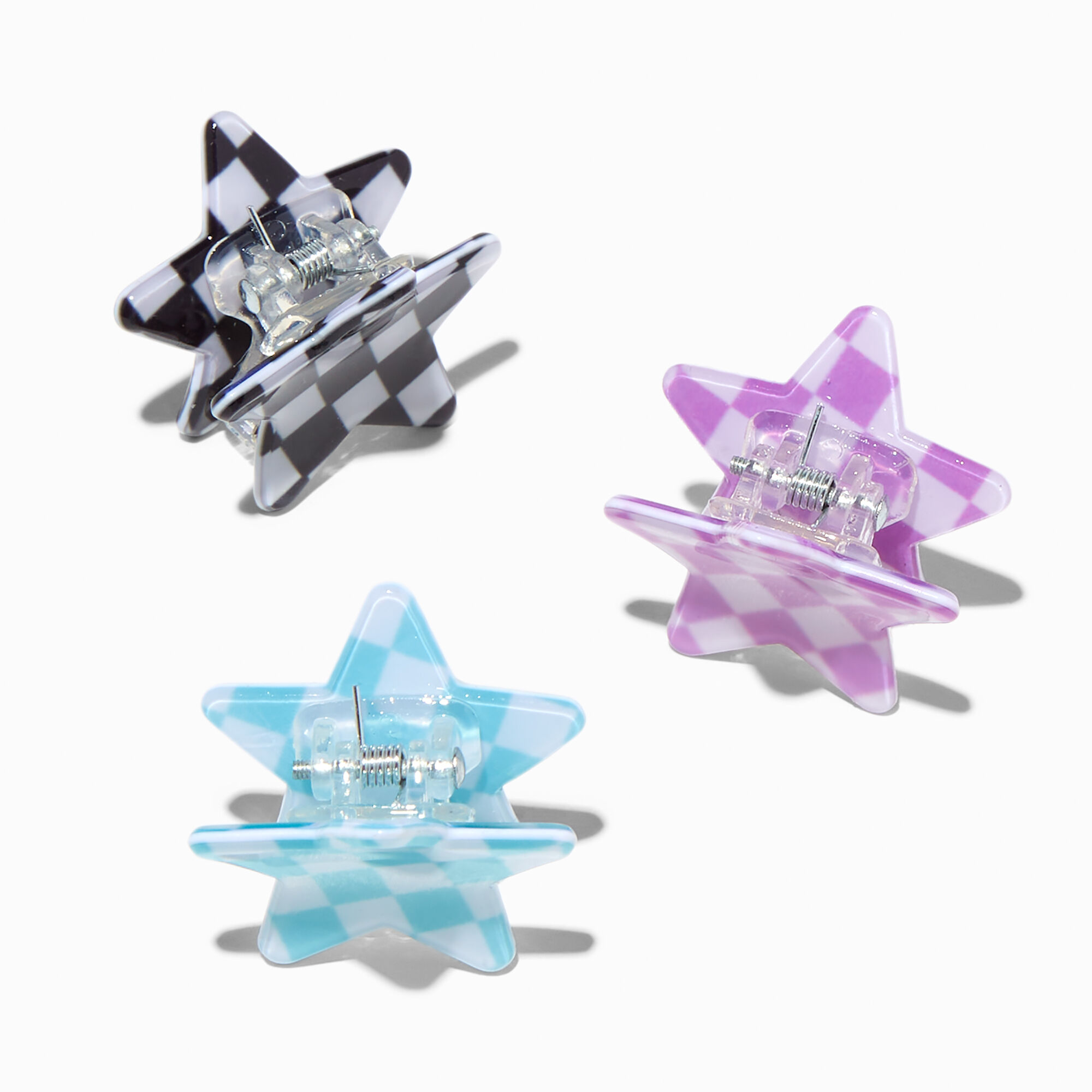Checkered Star Hair Claws - 3 Pack,