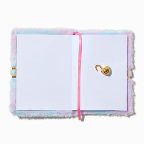 Shaker Unicorn Heart Gem Furry Lock Diary,