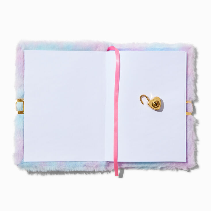 Shaker Unicorn Heart Gem Furry Lock Diary,