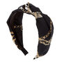 Chain Print Knotted Headband - Black,