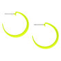 25MM Rubber Hoop Earrings - Neon Yellow,