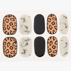 Leopard Crackle Vegan Nail Wraps Set - 24 Pack,