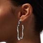 Silver-tone Squiggly 60MM Hoop Earring,