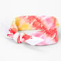 Pink &amp; Yellow Tie Dye Silky Bandana Headwrap,