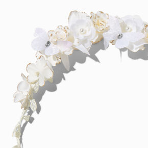 White Flower Crown Headwrap,