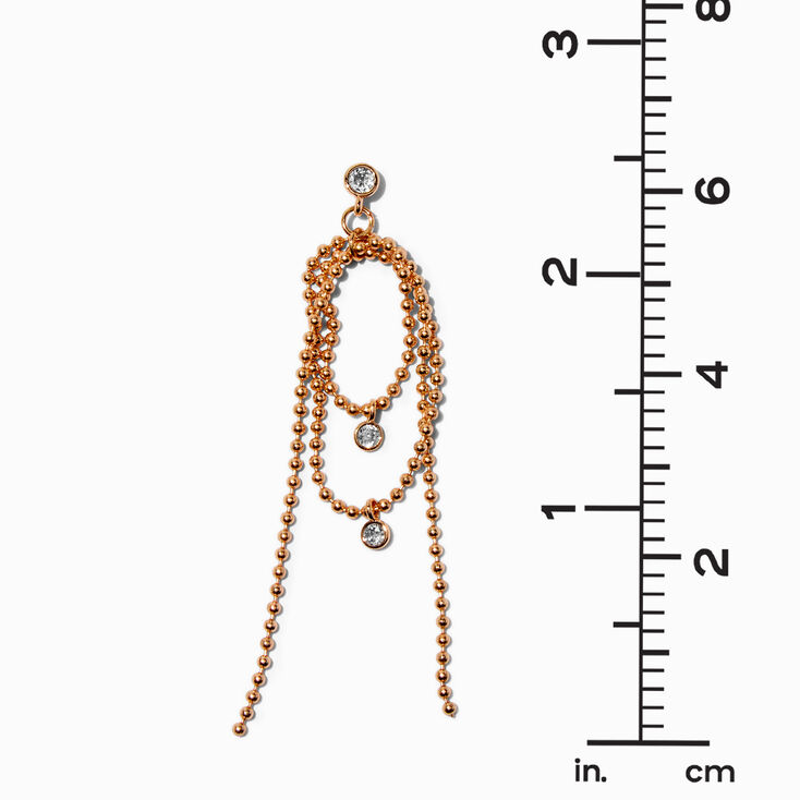 Gold-tone Cubic Zirconia Loopy Ball 2.5&quot; Drop Earrings,