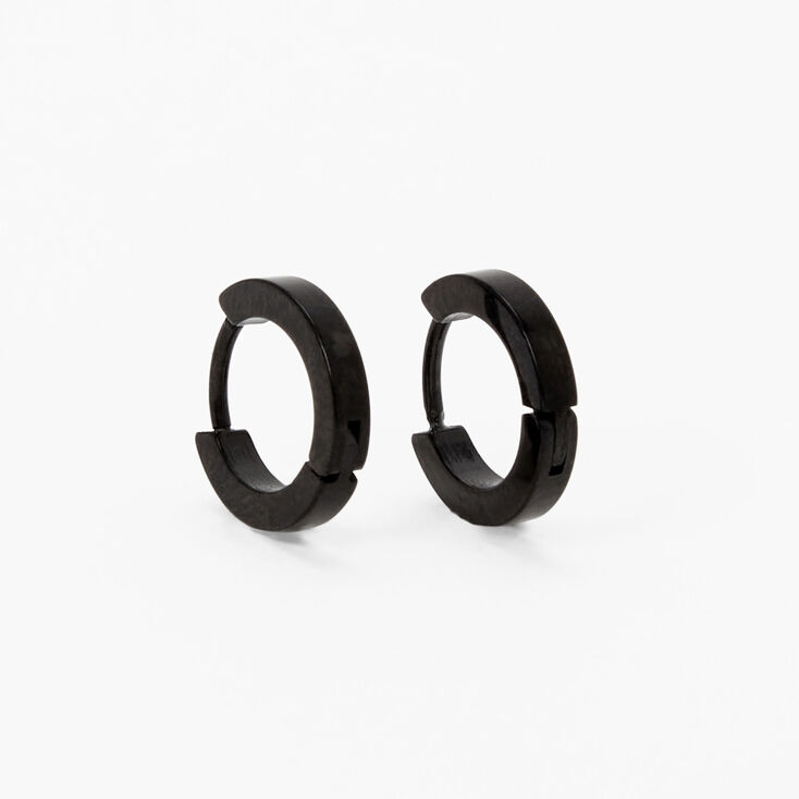 Black Titanium 7MM Mini Hoop Earrings,