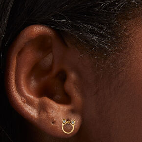 18kt Gold Plated Open Cat Stud Earrings,