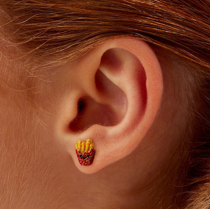Clous d&#39;oreilles fast food paillet&eacute;s - Lot de 6,
