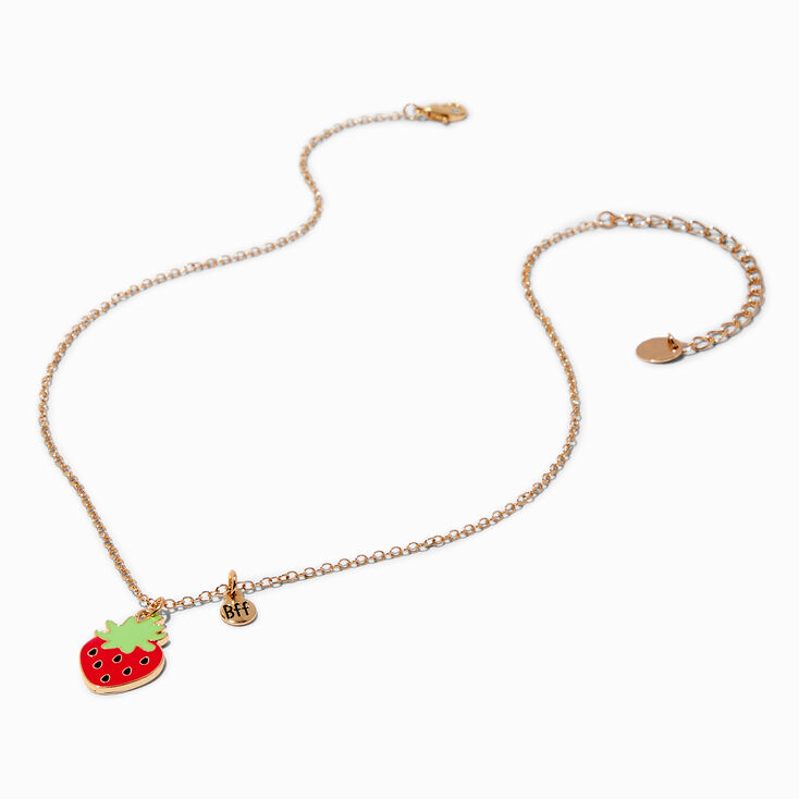 Claire's Birthday Card & Best Friends Strawberry Pendant Necklace Set | 3 Pack