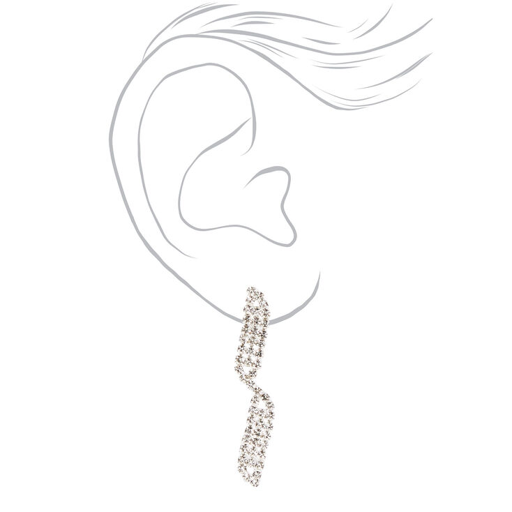 Silver-tone Rhinestone Waves Jewelry Set - 2 Pack,