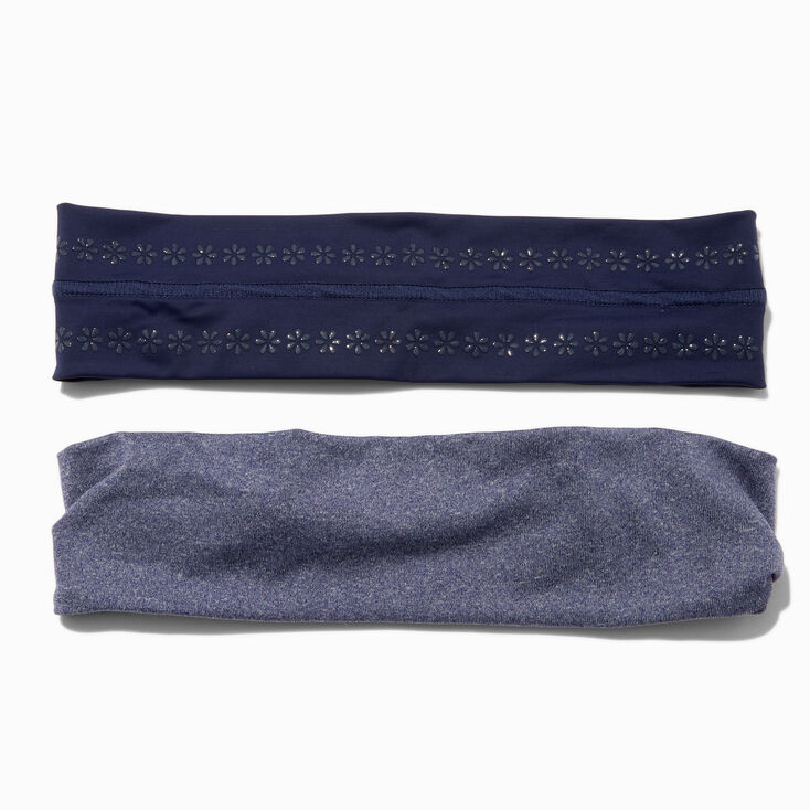 Serre-t&ecirc;tes athl&eacute;tiques gris et bleu - Lot de 2,