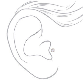 Silver-tone 16G Multi Top Neon Tragus Stud Flat Back Earrings - 5 Pack,