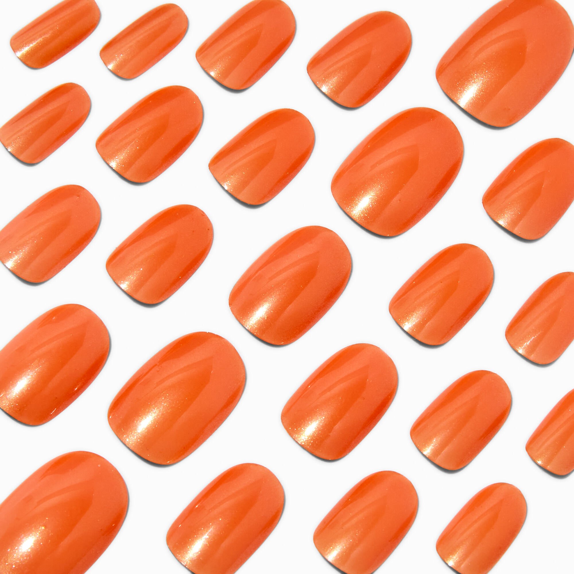 Dark Nude Glazed Medium Oval Vegan Faux Nail Set - 24 Pack,