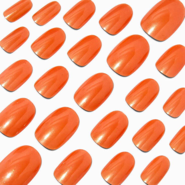 Dark Nude Glazed Medium Oval Vegan Faux Nail Set - 24 Pack,