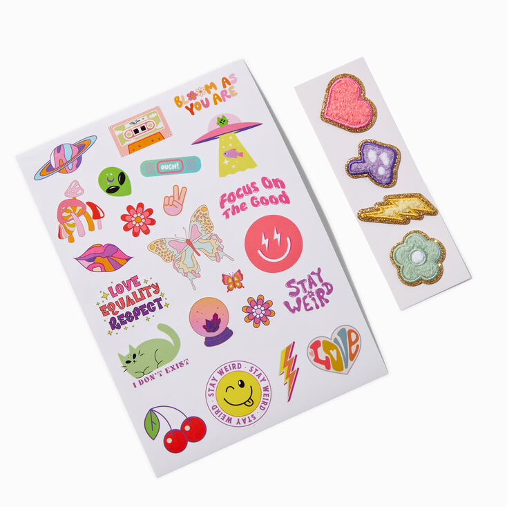 Groovy Retro Sticky Patches &amp; Stickers Set,