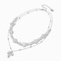 Droopy Bow &amp; Pearl Multi-Strand Necklace,