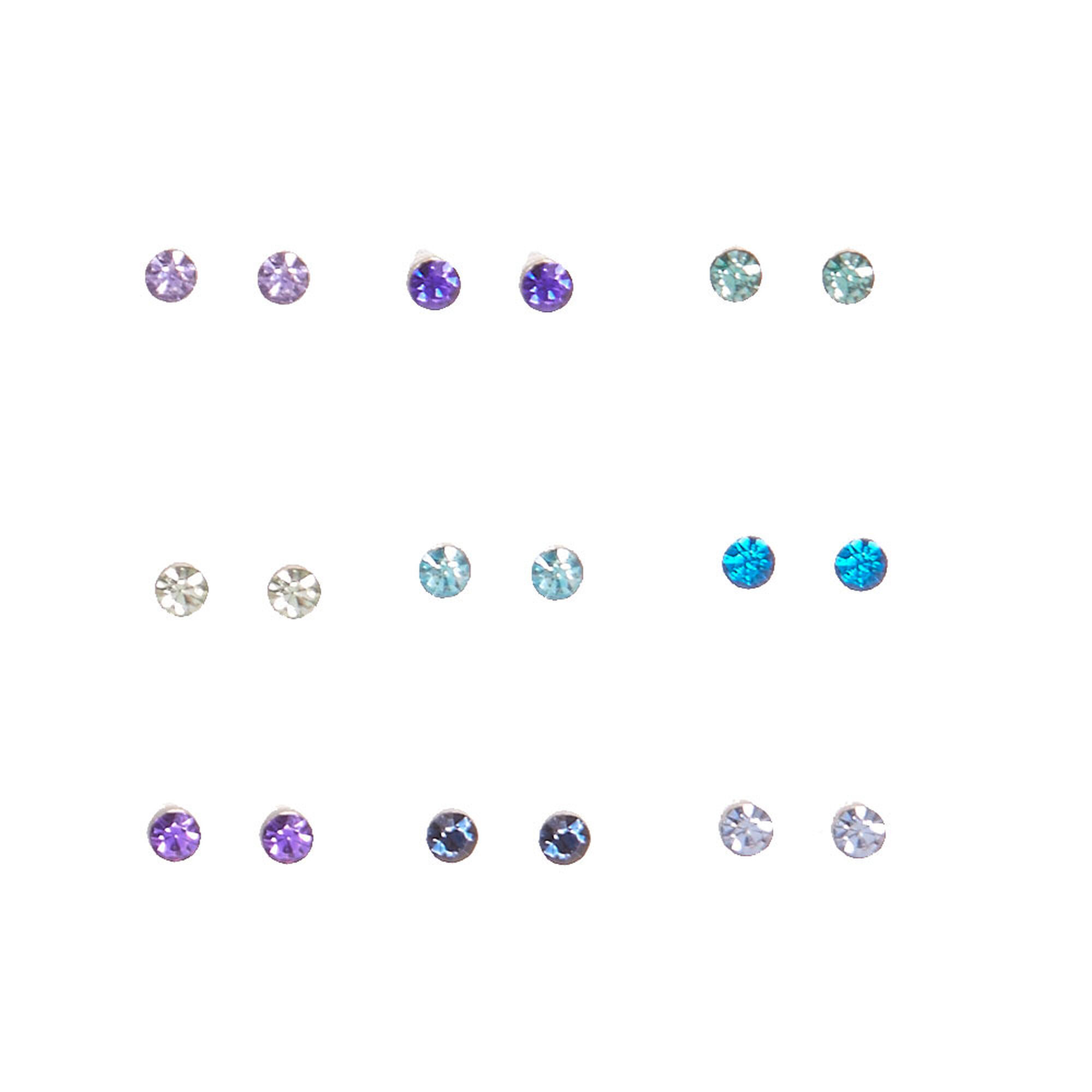 Colored crystal shop stud earrings