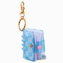 Porte-cl&eacute;s mini journal &agrave; carreaux bleu,
