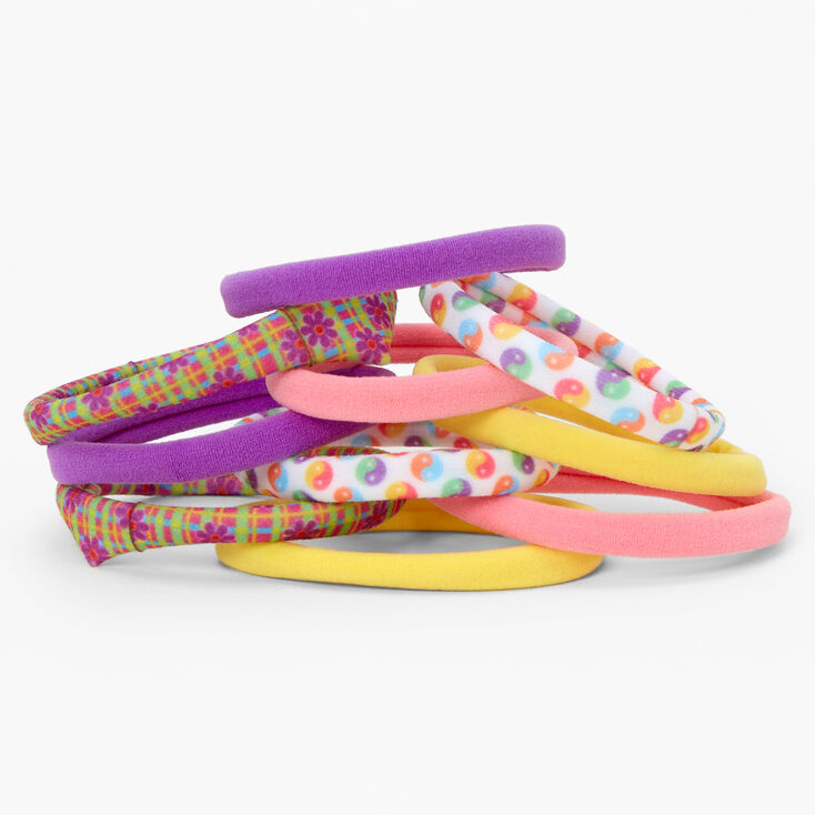 Bright &amp; Groovy Rolled Hair Ties - 10 Pack,