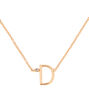 Gold Stone Initial Pendant Necklace - D,